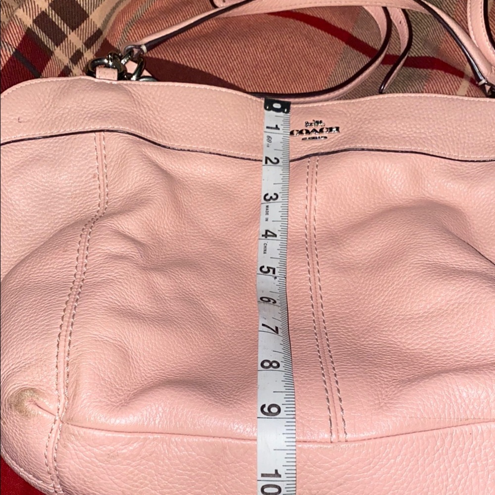 Coach Pink Shoulder Bag with Pebbled Leather (75) - Picture 9 of 10